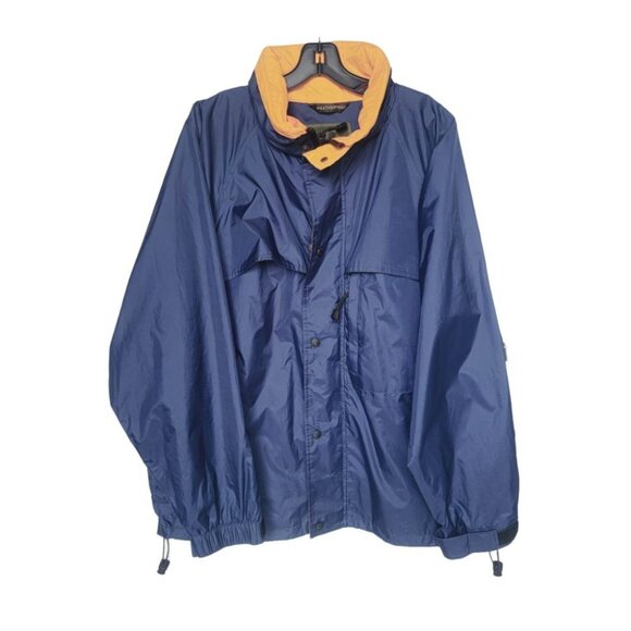 ⭐ Mens Weatherproof lined Jacket Sz L Blue Rain Coat WPL 11590 lightweight - Picture 1 of 6